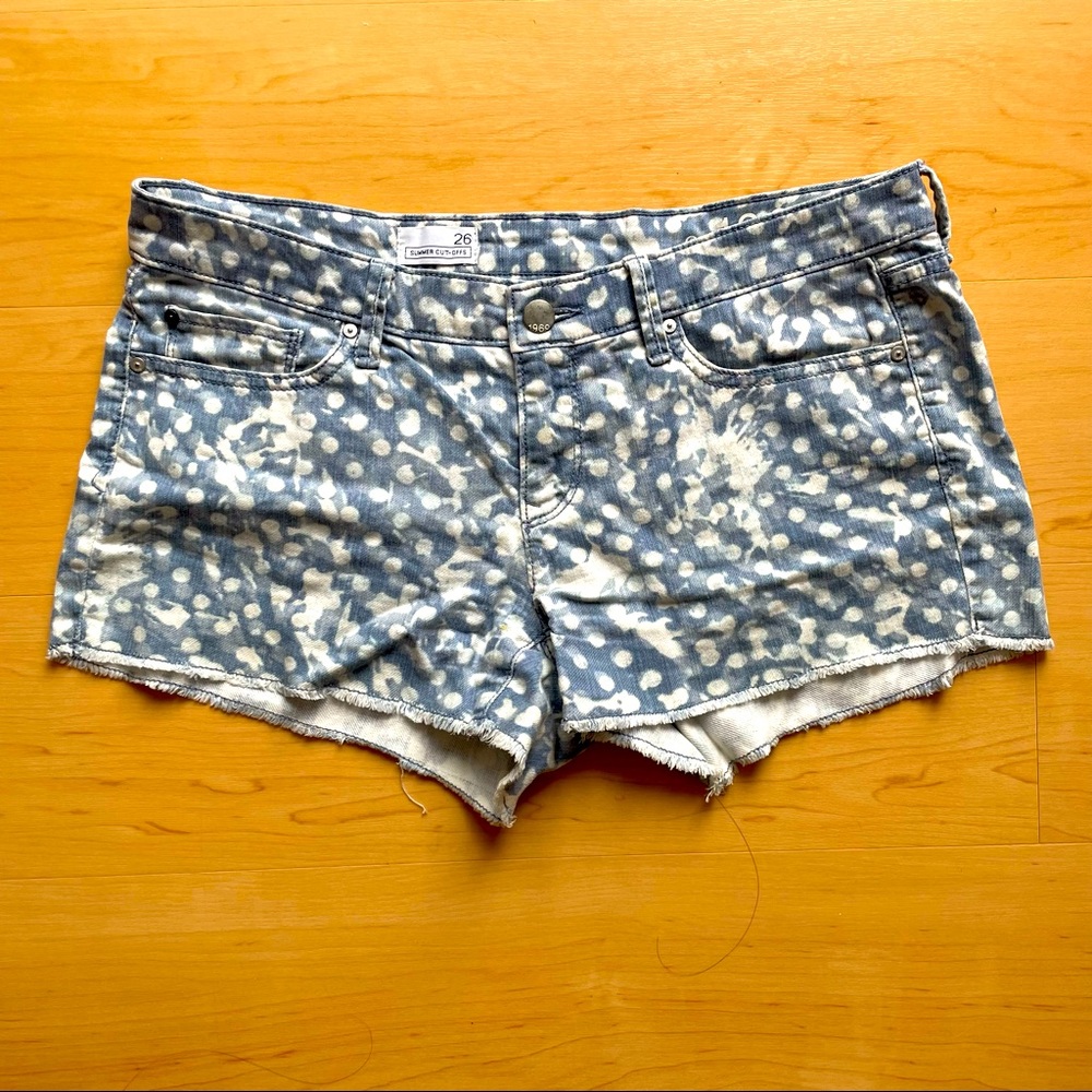 GAP Summer Cutoffs Jean Shorts, Polka Dot Paint Pattern